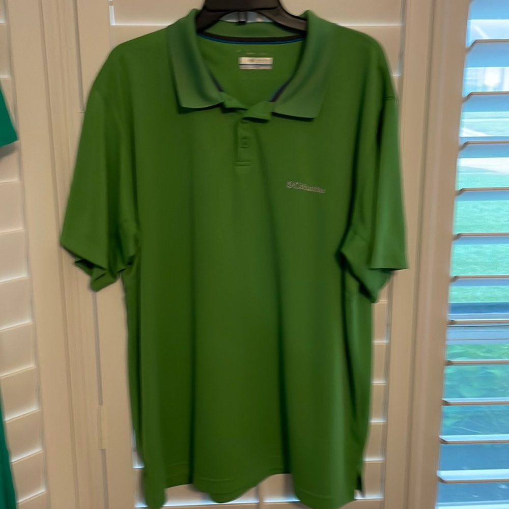 Columbia Omni-Shade 2XL shirt sleeve golf shirt, green, in good condition